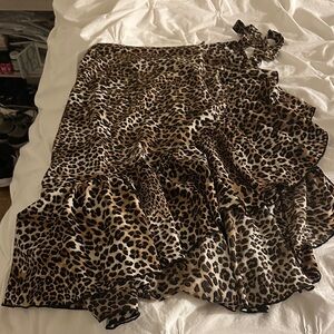 Leopard Print Ruffle Skirt
